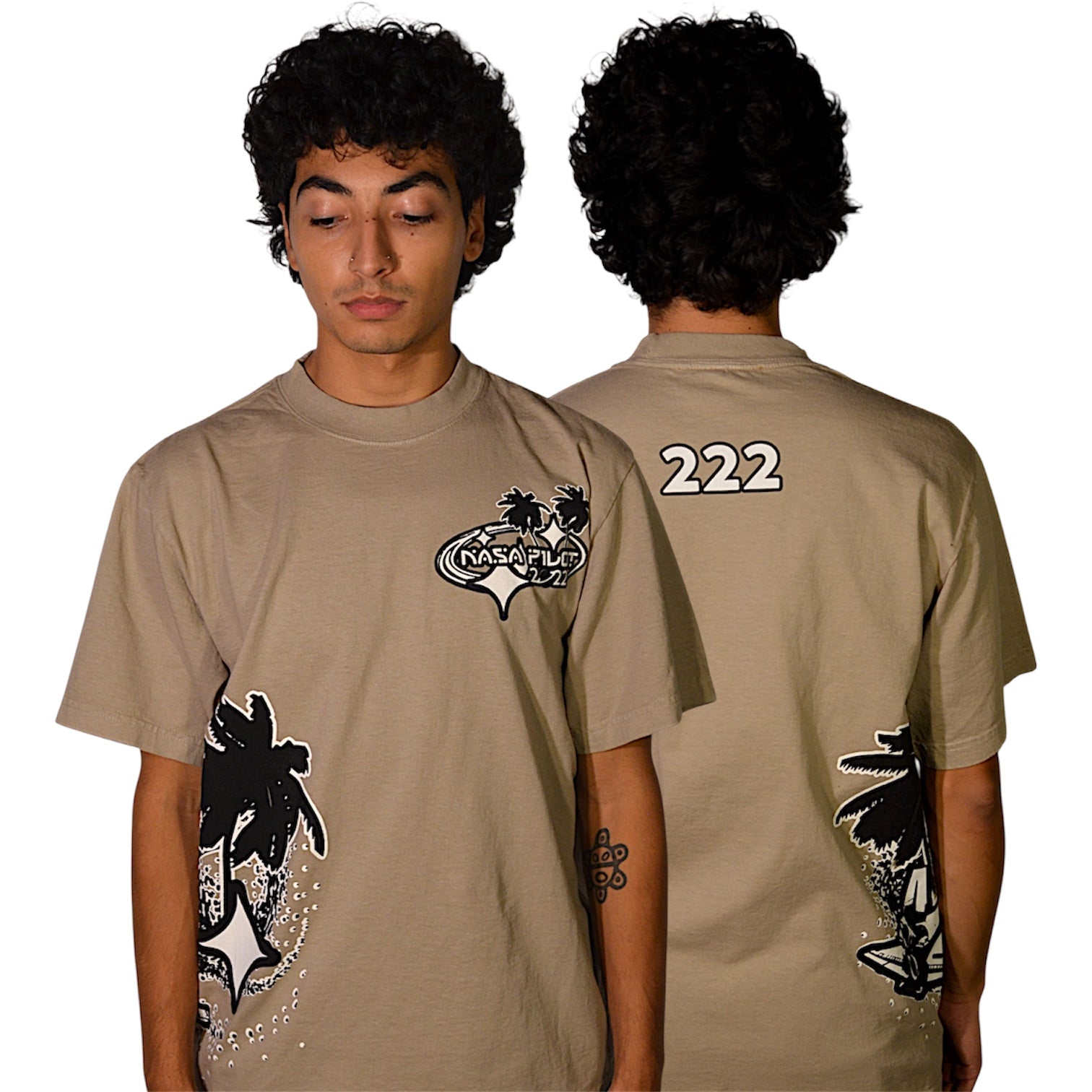 NASA P1LOT - WHITE/ BLACK/ SAND T-SHIRT